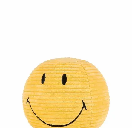 Peluches - Peluche SMILEY – 13cm velours côtelé - Jaune - STEMPELS ET CO