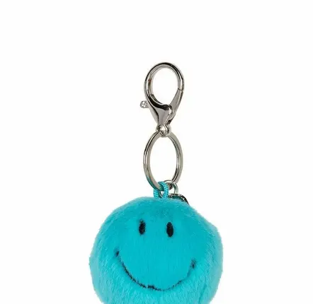Peluches - Porte-clé SMILEY – 5,5 cm de bonheur tout doux - Turquoise - STEMPELS ET CO