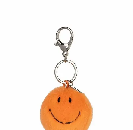 Peluches - Porte-clé SMILEY – 5,5 cm de bonheur tout doux - Orange - STEMPELS ET CO