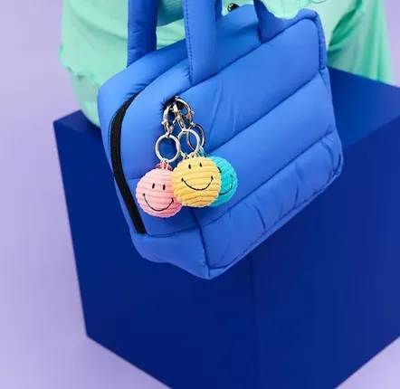 Peluches - Porte-clé SMILEY – 4,5 cm de bonheur à emporter partout - Rose - STEMPELS ET CO