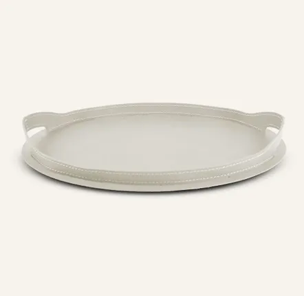 Petite maroquinerie - Plateau ovale en cuir et acier TABLA - LIMAC DESIGN