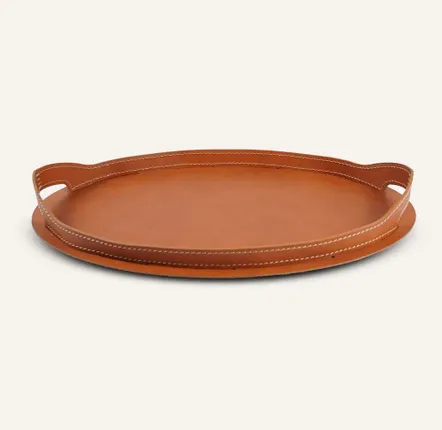 Petite maroquinerie - Plateau ovale en cuir et acier TABLA - LIMAC DESIGN