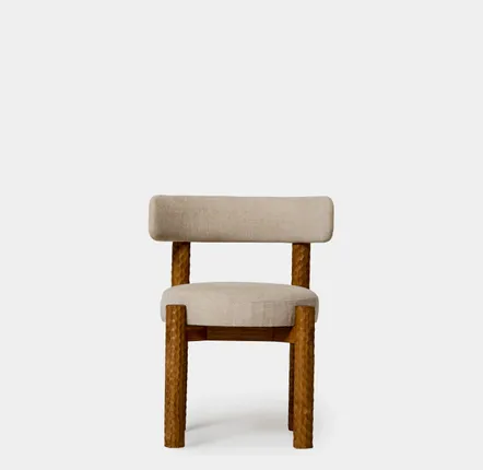Chaises - Chaise Subur- beige en teck massif et textile - DESIGN TRIP