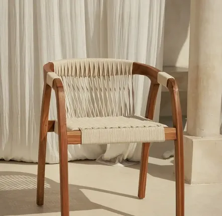 Chairs - Douma teak and rope outdoor armchair - DESIGN TRIP