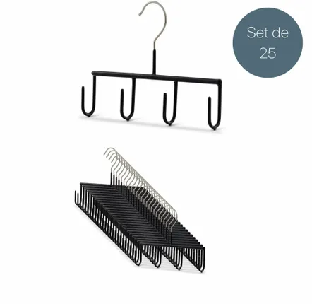 Mobilier et rangements pour bureau - MAWA cintre métal de ceinture noire 20,5cm par 25 - MAWA