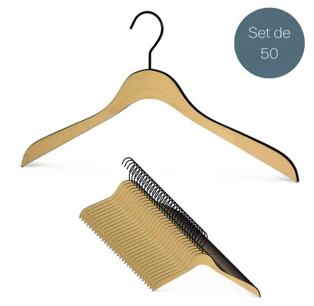 Office furniture and storage - MAWA wooden hanger bi-colour natural beech 44cm pack of 50 - MAWA