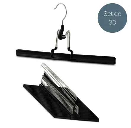 Office furniture and storage - MAWA metal clip hanger for trousers black 36cm pack of 30 - MAWA