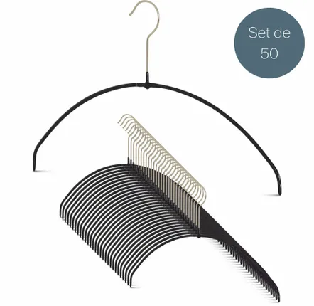Mobilier et rangements pour bureau - MAWA cintre léger métal pour tops noir 40cm par 50 - MAWA