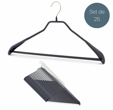 Mobilier et rangements pour bureau - MAWA cintre métal avec élargissement des épaules noir 42cm par 25 - MAWA