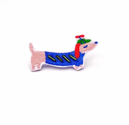 Gifts - Dachshund embroidered hair clip - PETIT POIRIER