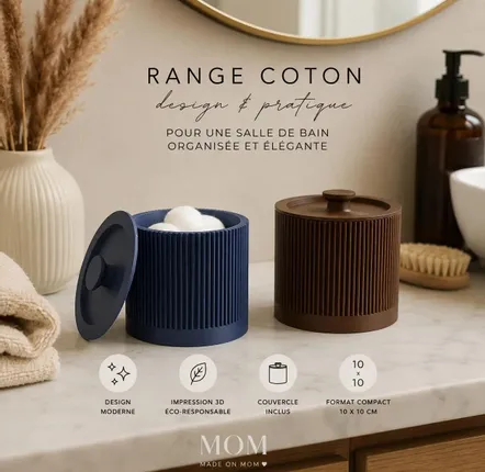 Bathroom storage - Designer cotton organizer with lid | Bathroom storage box - CRÉA-TH