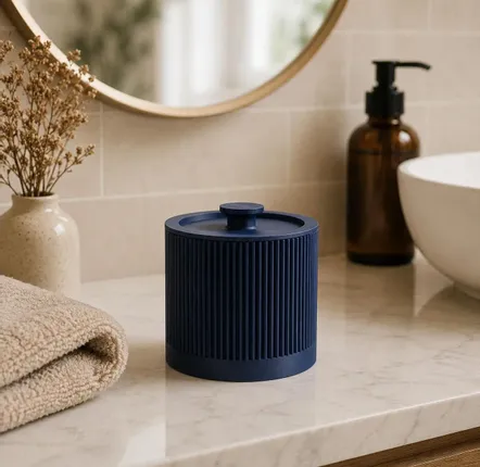 Bathroom storage - Designer cotton organizer with lid | Bathroom storage box - CRÉA-TH