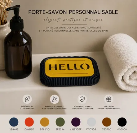 Egouttoirs - Porte-savon personnalibles propre et étanche en impression 3D - CRÉA-TH