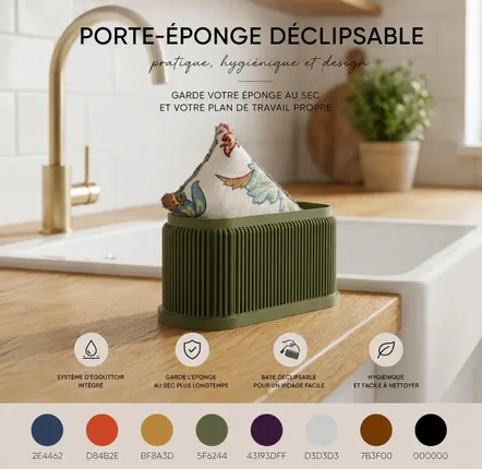 Egouttoirs - Porte éponge en impression 3D - Design et épuré pour la cuisine - CRÉA-TH