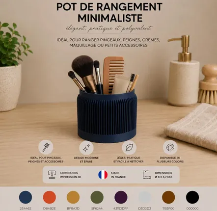 Bathroom storage - Minimalist Storage Jar — Bathroom & Office | 3D Printing - CRÉA-TH