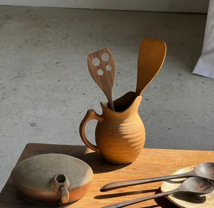 Cutlery set - Openwork spatula, teak kitchen utensil L30 L8 - OFFICE OBJETS