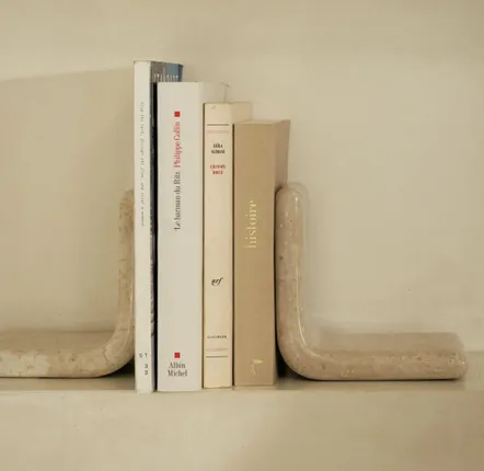 Autres fournitures bureau  - Serre-livres Batu en marbre blanc - DESIGN TRIP