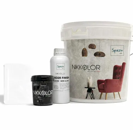 Paints and varnishes - Complete Microcement Kit for 8 m² of Walls and Floors – Natural White - NIKKOLOR ITALIA