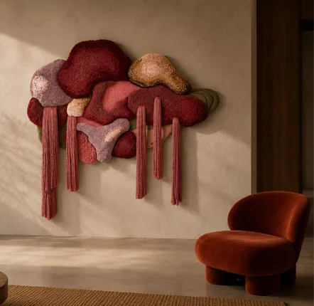Tapisseries - Œuvre textile murale sculpturale — PIÈCE UNIQUE — MATERIA PRIMA I - ATELIER SAGRADO
