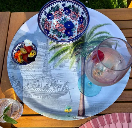 Plateaux - Plateau rond Fleuve Amour - PARADISIO IMAGINARIUM