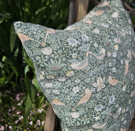 Couettes et oreillers  - Taie d'oreiller à motifs d'oiseaux William Morris 100 % lin - NORRAVILLA