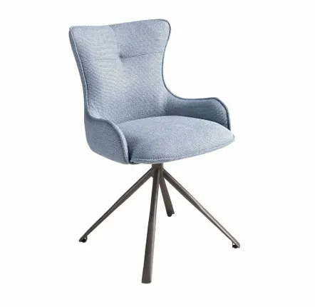 Chairs - Swivel chair in blue fabric - ANGEL CERDÁ
