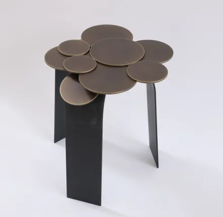 Tabourets pour collectivités - TABOURET SCULPTURE FLOWERS EN LAITON - STUDIO SOL LECCIA