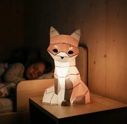 Table lamps - Papercraft 3D DIY kits - Paper fox night light - MOKI MOKI