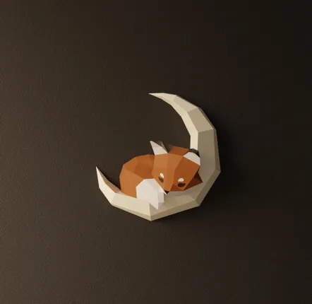 Children's decorative items - Fox and Moon Paper Wall Decor DIY Kits - MOKI MOKI