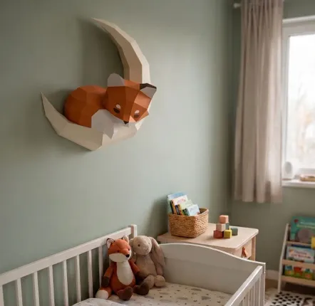 Children's decorative items - Fox and Moon Paper Wall Decor DIY Kits - MOKI MOKI