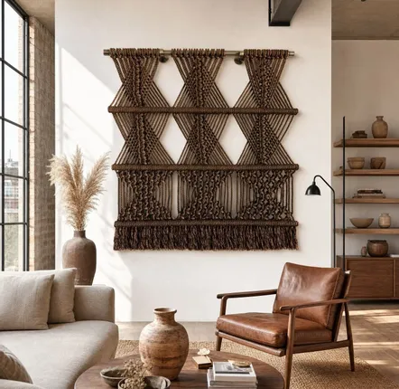 Tapisseries - Décoration Murale Textile - Couleur Marron - NŒULUXE