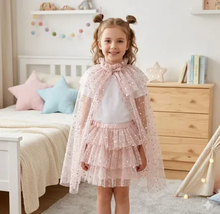 Children's dress-up - Loane Powder Pink Tutu & Cape Set TU - Costume - LABAY