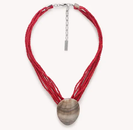 Jewelry - Short necklace with black lip pendant - Sumida - NATURE BIJOUX