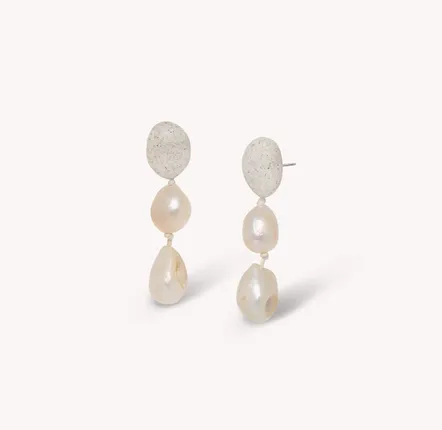Bijoux - Boucles d'oreilles poussoir rang de 3 perles - Bora Bora - NATURE BIJOUX