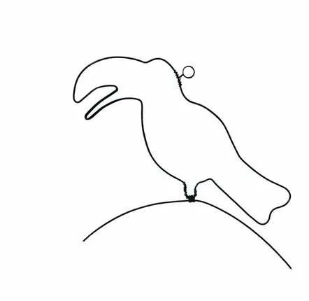 Children's bedrooms - Wire Wall Decoration - Toucan Silhouette - To be punched - BIJOUX DE MUR