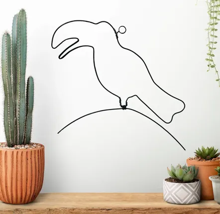 Children's bedrooms - Wire Wall Decoration - Toucan Silhouette - To be punched - BIJOUX DE MUR