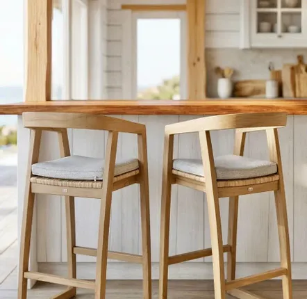 Fauteuils de jardin - Fauteuil de bar en teck - BALINAISA