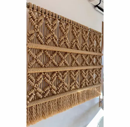 Tapestries - Beige Handcrafted Macramé Wall Hanging - NŒULUXE