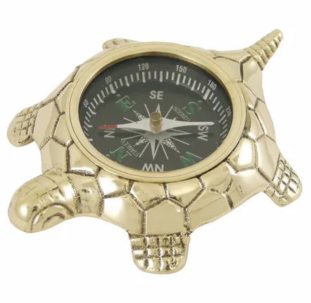 Presse-papier - Tortue boussole presse papier laiton 9,5 cm - TRADE WINDS