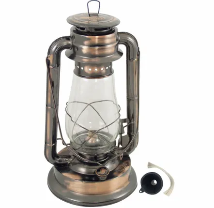 Outdoor table lamps - Antique copper hurricane lantern, Lantern 14''3/4 - TRADE WINDS