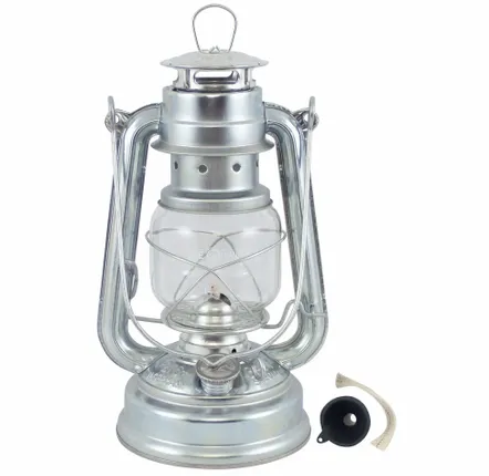 Outdoor table lamps - Zinc finish hurricane lantern, H : 10'' - TRADE WINDS