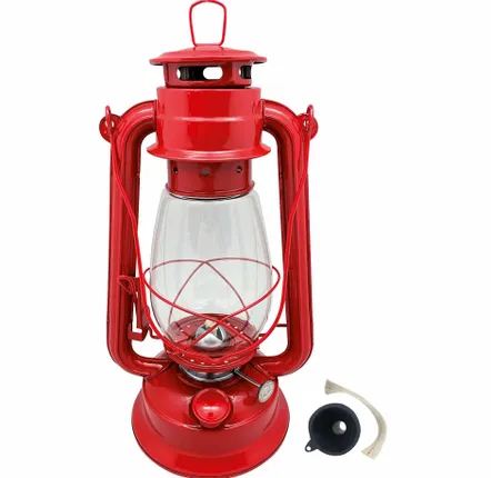 Outdoor table lamps - Red hurricane lantern 12", burning time 24h - TRADE WINDS
