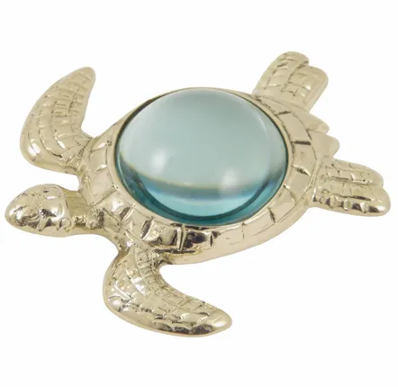 Presse-papier - Loupe presse papier tortue marine, Laiton - 11.5 cm - TRADE WINDS