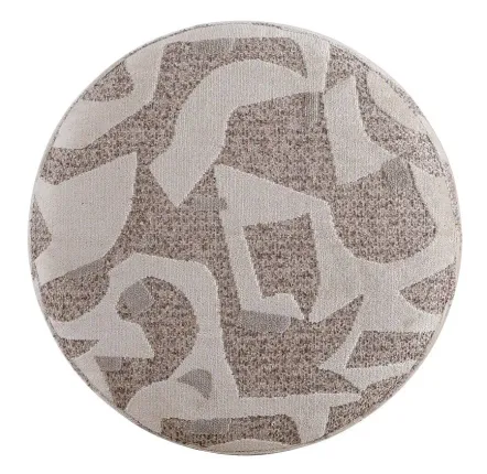 Ottomans - ROUND STOOL 'REGENCY' BROWN/BEIGE - FANCY