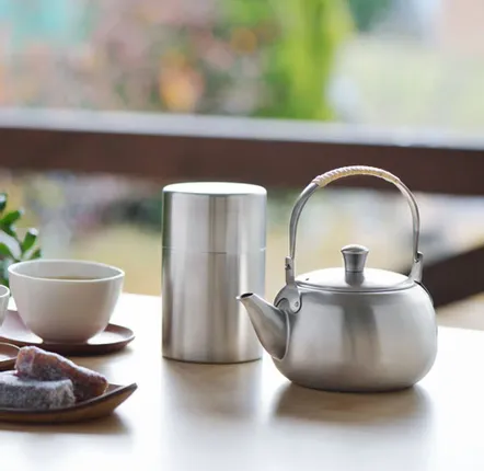 Tea and coffee accessories - 400ml stainless steel tea caddy - Sui/YOSHIKAWA collection - YOSHIKAWA