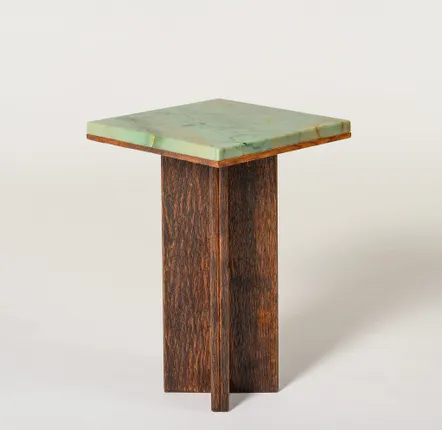 Other tables - Side table in wood and marble - Gregory - ESMERY EBENISTERIE