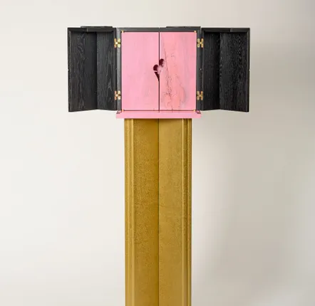 Writing desks - Wooden and brass Secretary - Pierre-Charbel - ESMERY EBENISTERIE