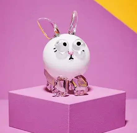 Art glass - Baby rabbit - Blown glass sculpture - CAT DESIGNER VERRIER