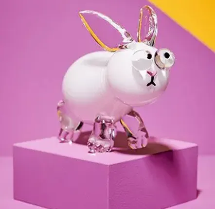 Art glass - Rabbit - Blown glass sculpture - CAT DESIGNER VERRIER