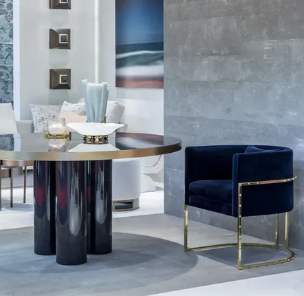 Lounge chairs for hospitalities & contracts - Dining Chair Julius Frame in Studded brass Velvet seat COM/COL option - DUISTT